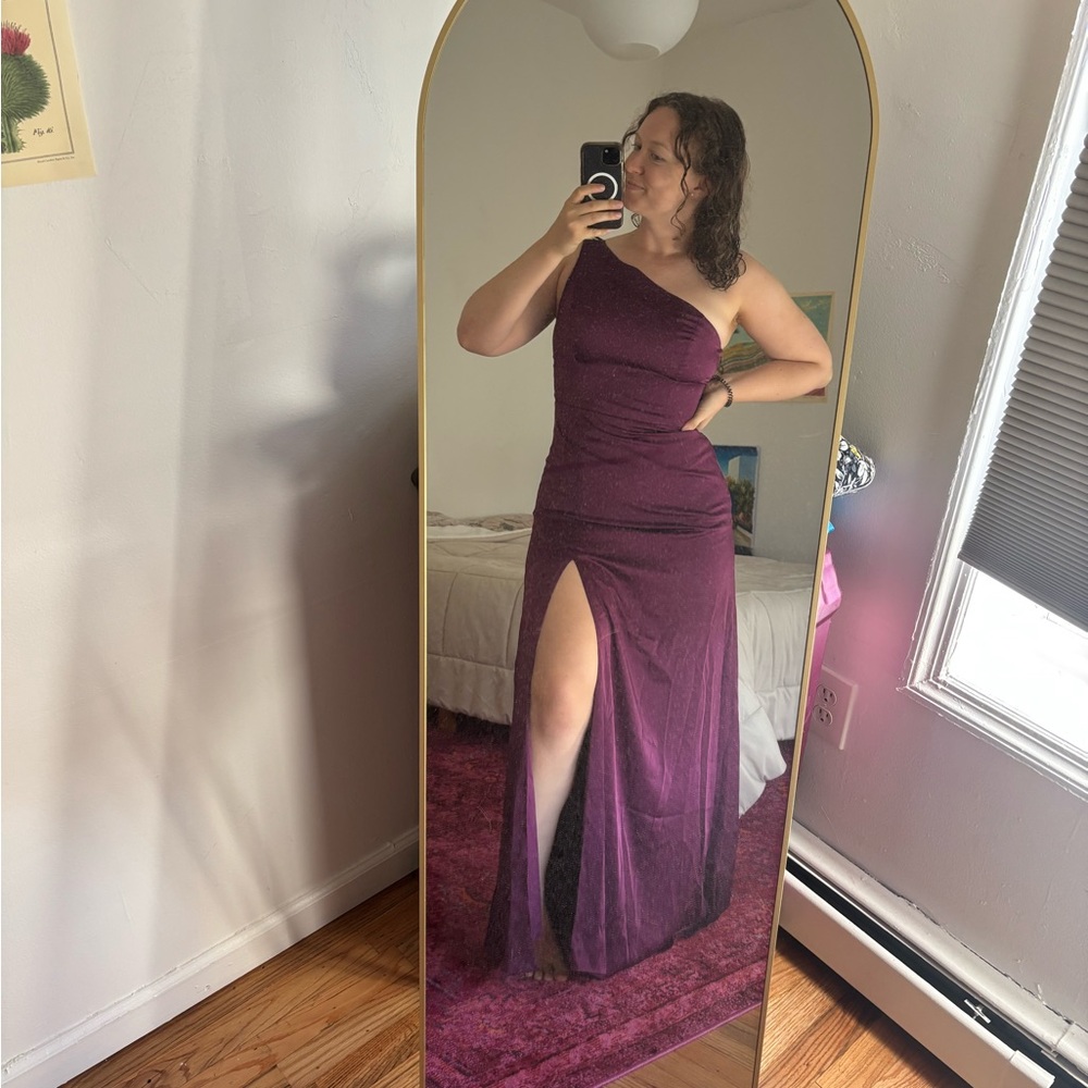 Bridesmaid Birdy Grey One-Shoulder Dress